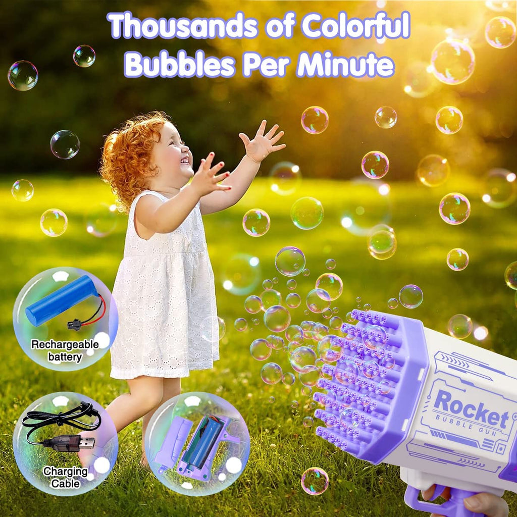 Bazooka 69 Holes Bubble Machine Guns Toys For Kids - Purple – Vapour Vape